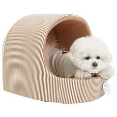 改過遷善 狗狗 2L 圓形寵物窩, 焦糖色, 1個