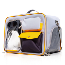 科米莉 寵物多功能口袋型透明窗外出提籠, 灰色