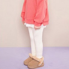 JELISPOON 女童款可愛素色刷毛彈性內搭褲