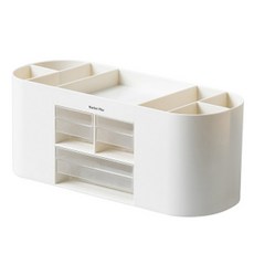 Market Plan 圓形迷你抽屜桌上收納盒, 白色, 1個