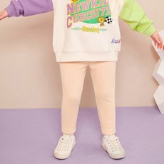 JELISPOON 女童款可愛素色刷毛彈性內搭褲