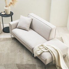 아키 아쿠아텍스 2인용 소파 + 스툴 + 쿠션 세트, 라이트그레이