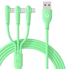 헨센 라운드 마카롱 3in1 충전 케이블, 1.2m, 그린, 1개