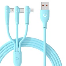 헨센 라운드 마카롱 3in1 충전 케이블, 1.2m, 스카이, 1개