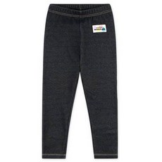 JELISPOON 童款特色標籤斜紋布刷毛緊身褲