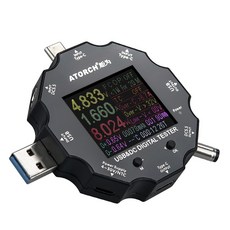 ATORCH 멀티 USB 테스터기 전류 전압 에너지 전원 측정 A / C타입 DC 마이크로5핀 TB674, 1개