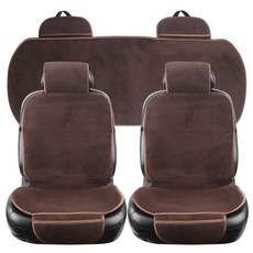 지엠지모터스 후리스 한대분 차량용 시트커버 운전석 + 보조석 + 뒷좌석 세트, 브라운, 1세트