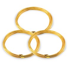 코히모 공예용 알루미늄 와이어 3mm x 5m 3W172, 3개, 골드