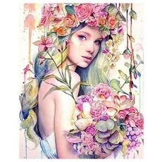 Alode Beati 少女女神圖 壁掛裝飾 DIY鑽石畫 方鑽 30 x 40 cm, 1個, NO. 06