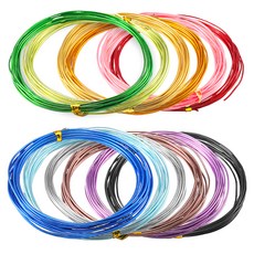 Khohimo 工藝用鋁線彩色套組 3W169 TYPE2 1.5mm x 5m, 混合顏色, 1套