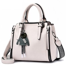 도오빠 여성용 페튼르 가죽 지퍼 스트랩 멀티 포켓 스퀘어 무지 토트 크로스 숄더백