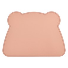 키친유 곰돌이 실리콘 식탁매트, 살구, 360 x 260 mm, 1개