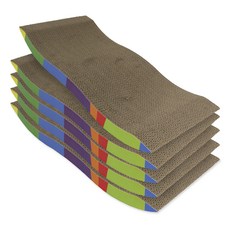 펫츠몬 고양이 레인보우 B골 50cm 평판형 스크래쳐 5종 세트, 혼합색상, 1세트