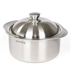 Kitchen-Art Premio 三層一體成型IH雙耳湯鍋 13408, 1個, 24cm, 銀色