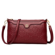 도오빠 여성용 플피라 체크 패턴 스퀘어 클러치 양각 리본 무늬 스트랩 무지 크로스백