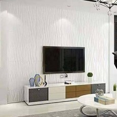 PEONIST 波浪隔熱泡棉壁貼, B款 白色, 2個