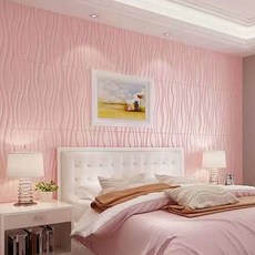 PEONIST 波浪隔熱泡棉壁貼, B款 粉紅色, 2個