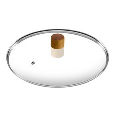 드림셰프 OSLO 크리엠 프리미엄 우드 넘침방지 강화유리 냄비 프라이팬 뚜껑, 28cm, 1개