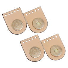 嘴唇皮革磁扣毛線鈕扣, 象牙白, 2套