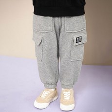 JELISPOON 童款嘻哈風刷毛工裝長褲