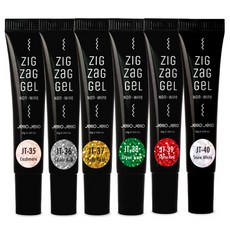 Jello Jello 3D Z字形冬季浮雕管狀立體凝膠美甲6件組, 喀什米爾, 銀鈴, 冬青金, 綠樹, 聖誕紅, 雪白, 10g, 1個