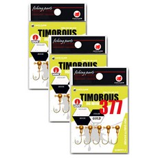 CATS CLAW 377 Timorus魚鉤鉛頭金色 CCTMG-124, 5件, 3個