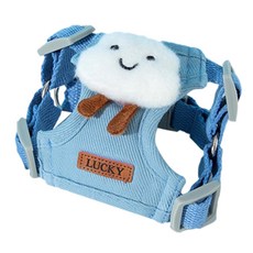 狗狗毛球散步用胸背帶 + 牽繩套組, 雲朵