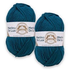 Knit Love 美麗諾豪華編織線, 31翡翠藍, 2個