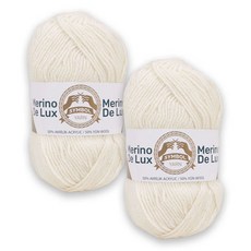 니트러브 메리노디럭스 뜨개실, 01아이보리, 2개