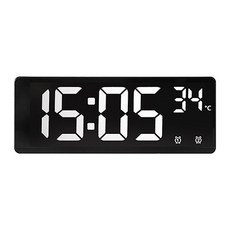 Nexone 簡約數位LED溫度鬧鐘桌鐘, 白色