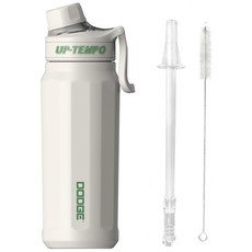 DODGE大容量吸管保溫杯+專用吸管+吸管刷組, 白色, 670ml, 1組