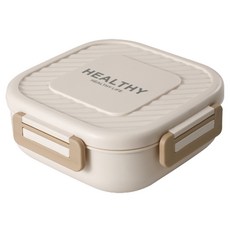 Salrimuibalgyeon 上班族微波爐OK全方位方形便當盒 1.3L, 1個, 象牙白