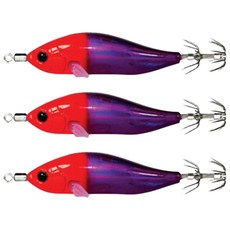 MEGABITE Megatan Keimura 雷射 쭈꾸미(短爪章魚) 갑오징어(花枝) 한치(軟絲) 木蝦 70mm, 6.1g, MT 20 紅頭紅紫, 3個