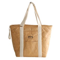 큐어스 야미2 라지 보냉 보온 도시락가방 + 크로스끈 세트, 크라프트(도시락가방), 1세트