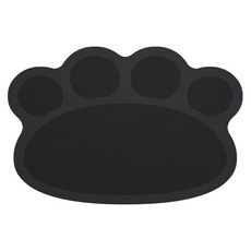 랜보어 반려동물 발바닥 방수 식기매트 40 x 30 cm, 블랙, 1개