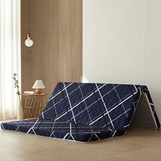 Sky Shop優質3層折疊式床墊, 檢查海軍, 8cm