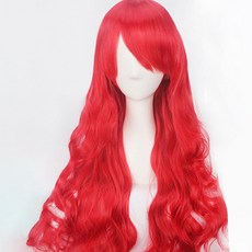 女性用 Inner One 長波浪全頂假髮 80cm K027-09, 1個, 紅色