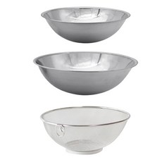 Stenfactory 調理盆瀝水網盆組, 調理盆 2個+瀝水網盆, 1組