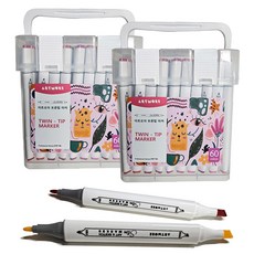 ARTMORE 專業用酒精油性雙頭麥克筆, 60色, 2套