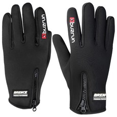 Brens Buzz Run氯丁橡膠智慧型手機觸控防寒手套雙手組, 黑色