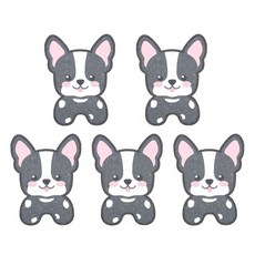 써니엔조이 제로웨이스트 식물성 셀룰로오스 생분해 압축수세미 프렌치불독, 1개입, 5개