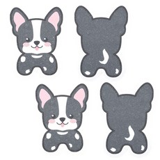 써니엔조이 제로웨이스트 식물성 셀룰로오스 생분해 압축수세미 프렌치불독, 4개입, 1개