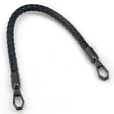 Onenough 黑色皮革雙環支架手機掛繩鑰匙圈掛環, 1個, 深黑色