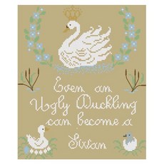 居家裝飾優雅的天鵝十字繡包裝圖案+布料+線+針 2入組, 混色, 1組