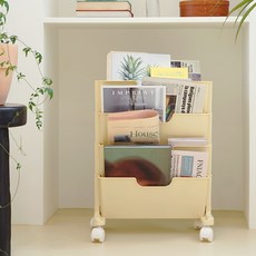 보노하우스 베이직 이동식 북 트롤리, 버터, 4단