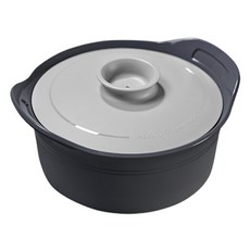 mommy's table Magic Steamer 矽膠蒸蛋微波爐料理鍋 容器 L 1000ml, 1個, 石灰色