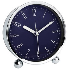 NASKAPI 金屬圓珠靜音裝飾類比鬧鐘桌鐘, 海軍藍
