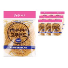 유니아트 고무밴드 7cm, 노랑, 10개