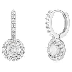 폴브리알 여성용 원형 큐빅 원터치 귀걸이 W PGBE0255_WG