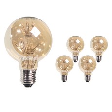비츠온 원하 에디슨 LED 눈꽃 전구 1.8W G80-G, 전구색, 5개